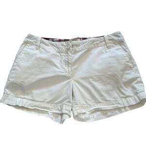 LOFT White Cotton Mid-Rise Chino Shorts, Pockets, Size 2